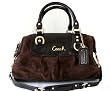 Coach Signature Stitch Brown Suede Leather Ashley Convertible Satchel Bag 15719 Mahogany