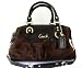 Coach Signature Stitch Brown Suede Leather Ashley Convertible Satchel Bag 15719 Mahogany