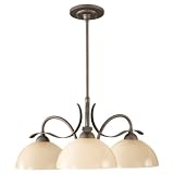 Murray Feiss F2425/3CB, Kinsey Mini Glass 1 Tier Chandelier Lighting, 3 Light, 300 Watts, Bronze