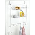 Wenko 4340031100 T�r-H�ngeregal - 2 Ablagek�rben + 6 Haken, Chrom, 59 x 78.5 x 16.5 cm