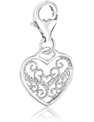 Sterling Silver Filigree Heart Charm