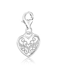 Sterling Silver Filigree Heart Charm