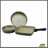 Aluminum Grill, Frying and Cake Pan 3pc Set with detachable Handle