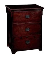 Craftsman End Table Three-drawer Macintosh Oak