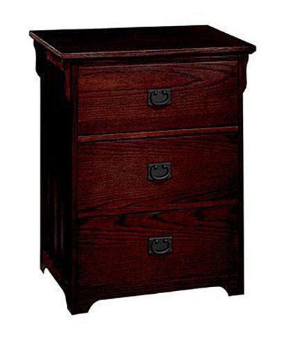 Craftsman End Table Three-drawer Macintosh Oak
