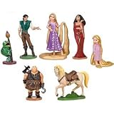 Rapunzel Figurine Set - Birthday Cake Topper incl. Rapunzel, Flynn, Maximus, Toddler,Rapunzel, Mother Gothel, Hookhand Thug & Pascal