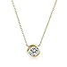 Bling Jewelry 925 Silver 2ct Bezel-Set Round CZ Solitaire Pendant Necklace