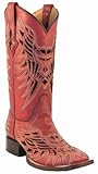 Lucchese Women's Handcrafted 1883 Vintage Inlay Cowgirl Boot Square Toe Red US