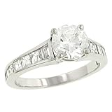 Trapezoid/Square Diamond Engagement Ring.94ct (CZ ctr)