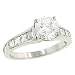 Trapezoid/Square Diamond Engagement Ring.94ct (CZ ctr)