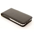 Kobert Goods Leder Flip Case iPhone 4 4S Tasche H�lle Ledertasche iPhone 4S 4 Schutzh�lle in Schwarz mit Magnet Verschluss
