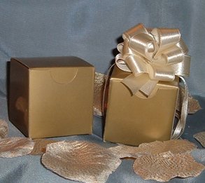 Glossy Favor Boxes - 2x 2 x 2 Gold - 100 pcs Wedding/Shower/Party Favors