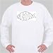 Sweatshirt with black and white, sign, banner, art, Alaska, fish, decoration