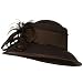 Strap Ribbon Wool Felt Dress Hat - Brown W27S40C Strap Ribbon Wool Felt Dress Hat - Brown W27S40C