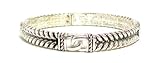 Just Give Me Jewels Oxidized Silvertone Stackable Stretch Bracelet with Braid Details