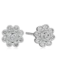 Sterling Silver Diamond 1/8cttw Vintage Earrings,