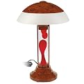 LAVA Burl Wood Motion Table Lamp - Red/Clear