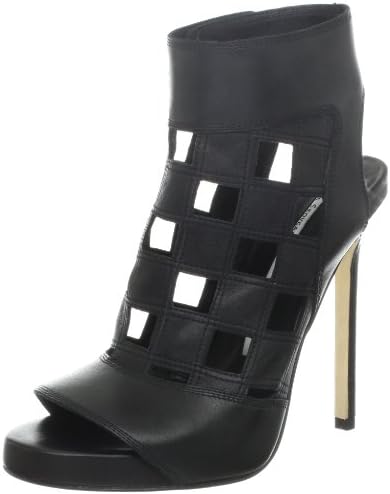 Camilla Skovgaard London Women's Open-Toe Checkerboard Ankle Bootie,Black,36 EU/6 M US