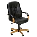 Spring-Tilt Executive Chair - Leather/ Oak
