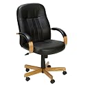 Spring-Tilt Executive Chair - Leather/ Oak