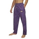 Mens NCAA LSU Tigers Plaid Sleepwear / Pajama Pants - Purple & Orange (Size: S)