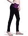 HDE Women's Maternity Yoga Pants Pregnancy Stretch Fold Over Lounge Leggings (Black with Purple, X-Large)