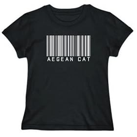 Buy T-Shirt Ladies Black Aegean Cat BARCODE Cats by TopExpressions