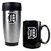 Detroit Tigers MLB Stainless Steel Travel Tumbler & Black Ceramic Mug Set - Primary Logo by Great American Products