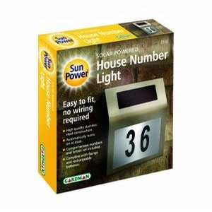 Stainless Steel Solar Powered House Number Light