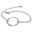 Sterling Silver .925 Stamp Hypoallergenic Nickel Free Colorless Cubic Zirconia Circle Bracelet