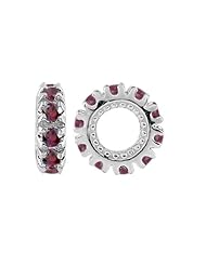 Storywheel® Rhodolite Birthstone Bead / Charm in 925 Sterling Silver