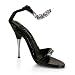 5 Inch Sexy Evening Shoe With Ankle Strap And Metal Chain Black Patent