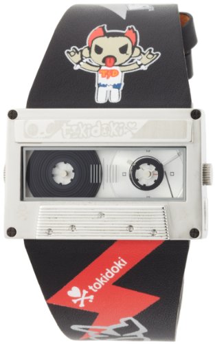 tokidoki Unisex TDW302SBLK Special Edition Mixtape Genuine Leather Band Watch