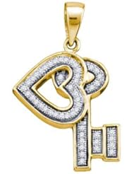 0.14CT DIAMOND KEY PENDANT