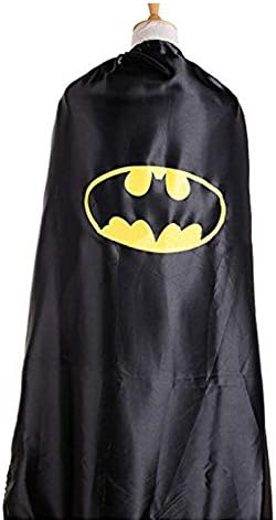 Adult Superheroes Lightweight Vibrant Color Single Side Satin Tie Cape 55 Inches (Batman)