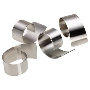 Oneida Astrid Stainless Steel Napkin Rings, Set of 4