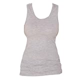 Heather Gray Solid Color Tunic Longer Length Tank shirt tee, 100% Cotton. 5 Adult Sizes