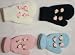 One Size Magic Mitten Trimmed with Four Pink Rosebuds for Ages 0-2 Years