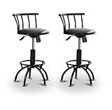 2 24"-29" Glitter Black Seat Black Adjustable Specialty / Custom Barstools  ....