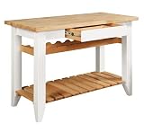 Color Story Pure White Butcher Block Gathering Island