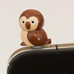 braune Eule Handy St�psel Kopfh�rer S...