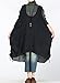 Mordenmiss Women's Autumn Vest Dress Pull-Up Hem Linen Top with Pockets XL (Black)