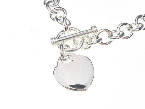 Italian Sterling Silver Heart Toggle Childrens 5 inch Bracelet