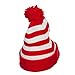 Striped Pom Pom Cuff Long Beanie