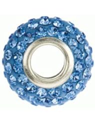 Roundel Bead with Pave Light Sapphire Crystals