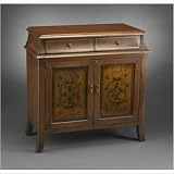 Two Door Stained Glass Inspired Cabinet in Antique Brown