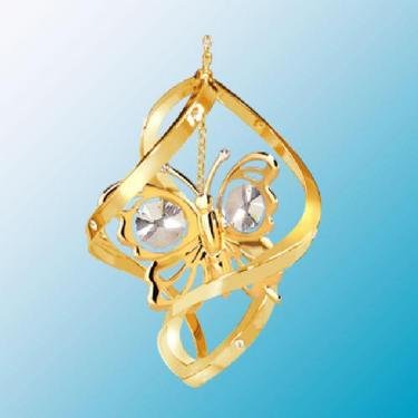 24K Gold Plated Butterfly Classic Spiral – Swarovski Crystal 24K Gold Plated Butterfly Classic Spiral – Swarovski Crystal