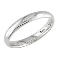 Mens 14K White Gold Comfort-Fit 3mm Simple Wedding Band