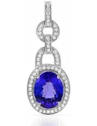 18K White Gold Tanzanite and Diamond Pendant -- LIFETIME WARRANTY