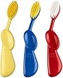 RADIUS Kidz Right Hand Toothbrush for 6 years +, Very Soft Bristles, Assorted Colors (Pack of 3)